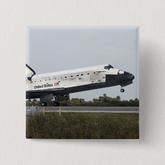 Space Shuttle Discovery raakt uitgeschakeld Vierkante Button 5,1 Cm (Voorkant)