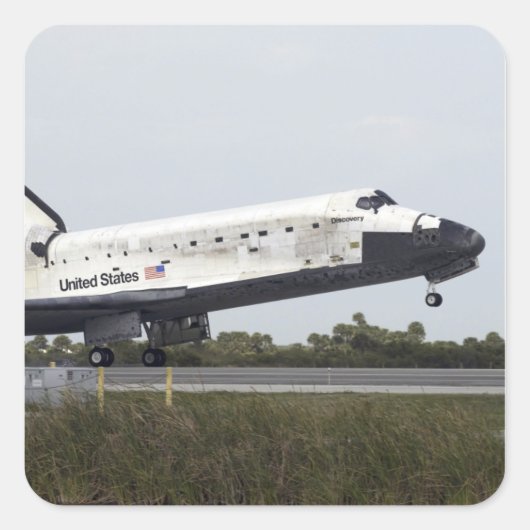 Space Shuttle Discovery raakt uitgeschakeld Vierkante Sticker (Voorkant)