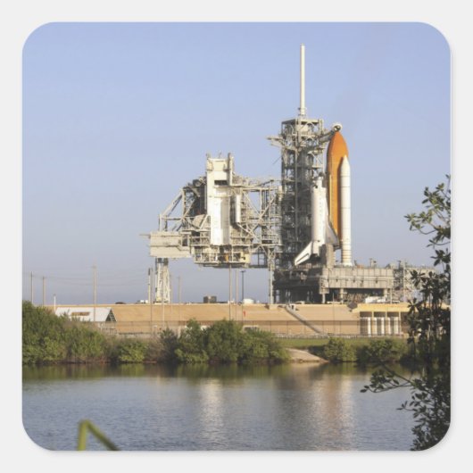 Space Shuttle Discovery zit klaar 3 Vierkante Sticker (Voorkant)