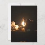 Space Shuttle Earth Orbital Spacecraft Night Canva Feestdagenkaart (Voorkant)