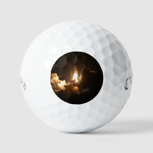 Space Shuttle Earth Orbital Spacecraft Night Canva Golfballen (Voorkant)