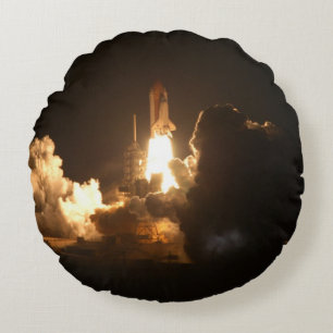 Space Shuttle Earth Orbital Spacecraft Night Canva Rond Kussen