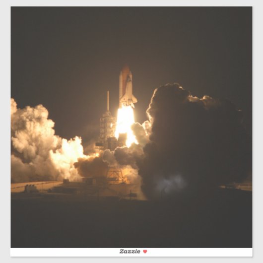 Space Shuttle Earth Orbital Spacecraft Night Canva Sticker (Vel)