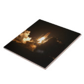 Space Shuttle Earth Orbital Spacecraft Night Canva Tegeltje (Zijkant)