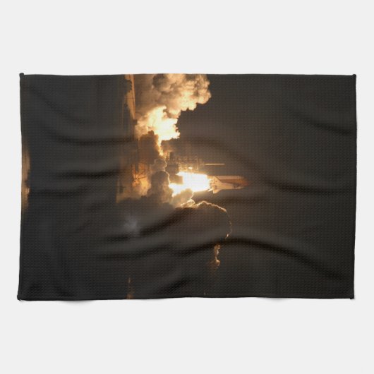 Space Shuttle Earth Orbital Spacecraft Night Canva Theedoek (Horizontaal)