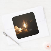 Space Shuttle Earth Orbital Spacecraft Night Canva Vierkante Sticker (Envelop)