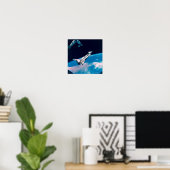 Space Shuttle en station in Orbit Poster (Thuiskantoor)