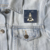 Space Shuttle Endeavor 16 Vierkante Button 5,1 Cm (In situ)
