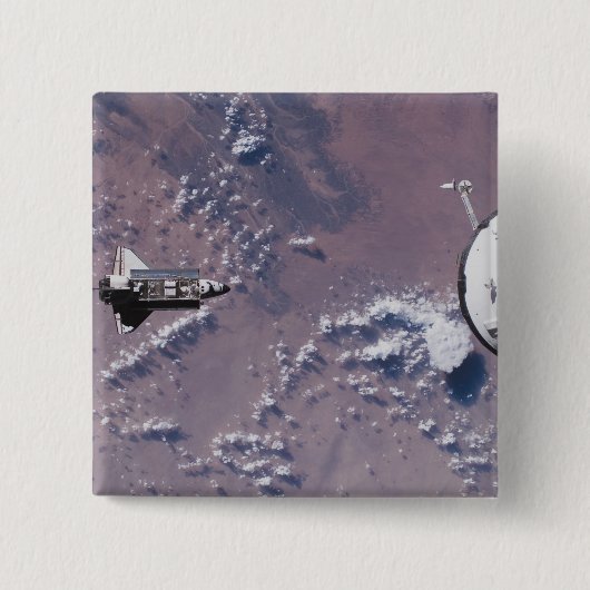 Space Shuttle Endeavor 20 Vierkante Button 5,1 Cm (Voorkant)