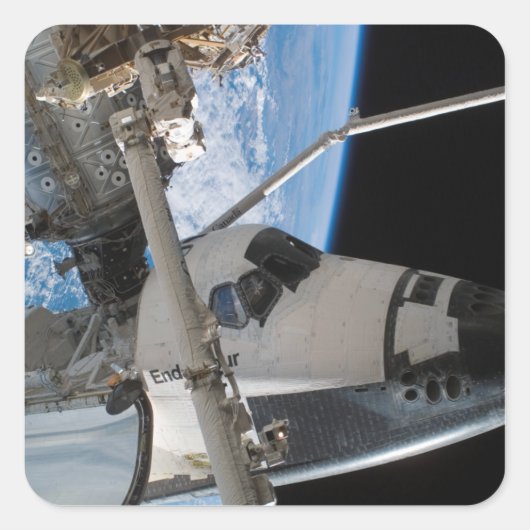 Space Shuttle Endeavor 23 Vierkante Sticker (Voorkant)