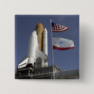 Space Shuttle Endeavor 2 Vierkante Button 5,1 Cm