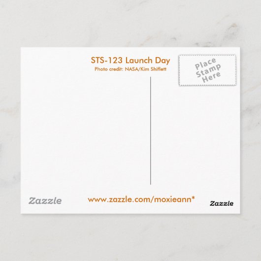 Space Shuttle Endeavor Briefkaart (Achterkant)