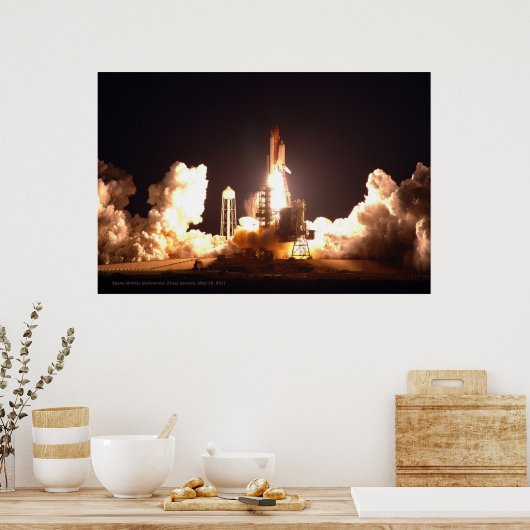 Space Shuttle Endeavor Final Launch Poster Print (Keuken)