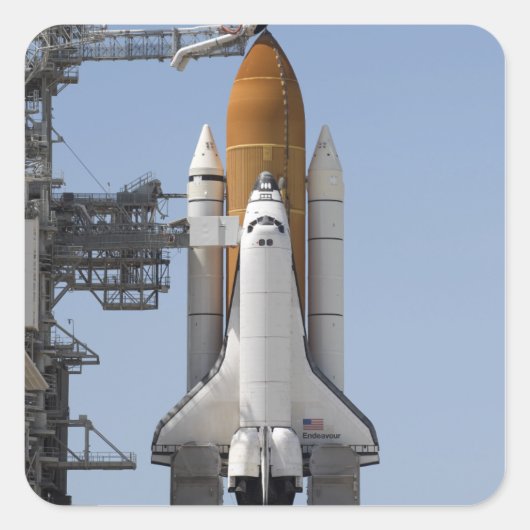 Space Shuttle Endeavor is klaar Vierkante Sticker (Voorkant)