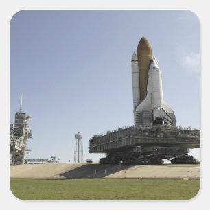 Space Shuttle Endeavor nadert de lancering p Vierkante Sticker