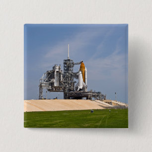 Space Shuttle Endeavor op het lanceerpad 4 Vierkante Button 5,1 Cm