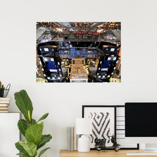 Space Shuttle Endeavor OV-105 Cockpit Poster (Thuiskantoor)