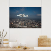 Space Shuttle Endeavor over Houston Texas Poster (Keuken)