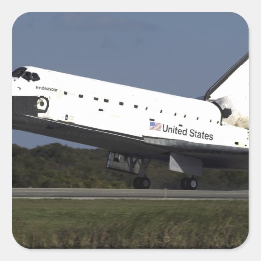Space Shuttle Endeavour 27 Vierkante Sticker (Voorkant)