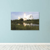 Space Shuttle Endeavour gaat van start 7 Canvas Afdruk (Insitu (Houten vloer))