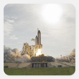Space Shuttle Endeavour gaat van start 8 Vierkante Sticker