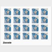 Space Shuttle in Orbit Vierkante Sticker (Vel)
