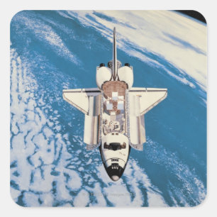 Space Shuttle in Orbit Vierkante Sticker