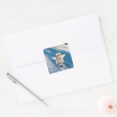 Space Shuttle in Orbit Vierkante Sticker (Envelop)