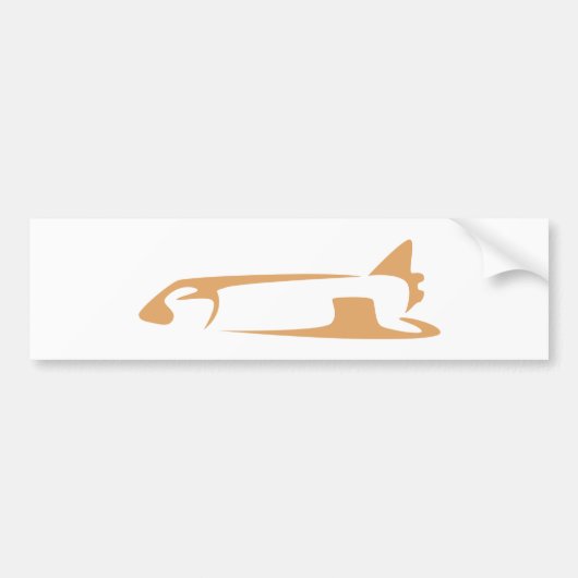 Space Shuttle in Swish Drawing Style Bumpersticker (Voorkant)