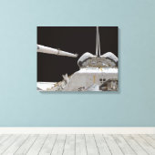 Space Shuttle-laadbay van Discovery Canvas Afdruk (Insitu (Houten vloer))