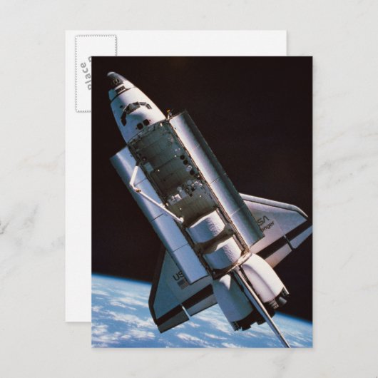 Space Shuttle met Open Cargo Bay Briefkaart (Voorkant / Achterkant)