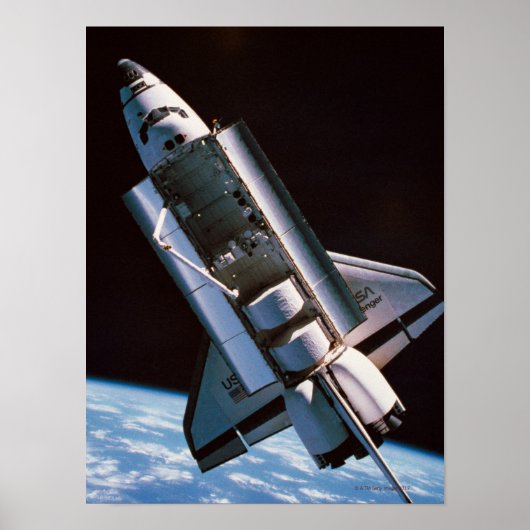 Space Shuttle met Open Cargo Bay Poster (Voorkant)
