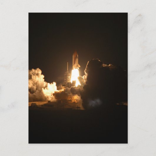 Space Shuttle Night Launch Poster Briefkaart (Voorkant)