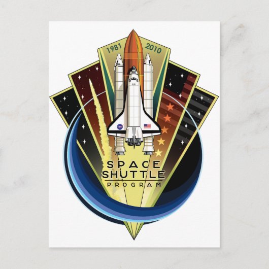Space Shuttle Program Herdenking Patch Briefkaart (Voorkant)