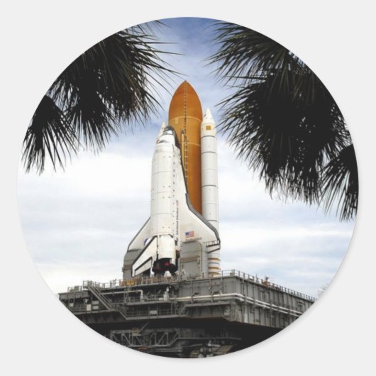 SPACE SHUTTLE RONDE STICKER (Voorkant)