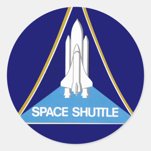 SPACE SHUTTLE RONDE STICKER (Voorkant)