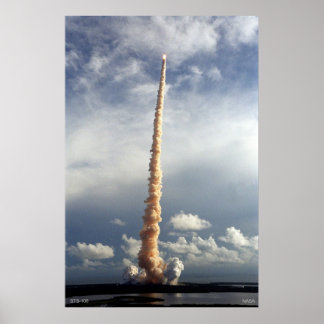 Space Shuttle STS-106 tijdens de vlucht Poster