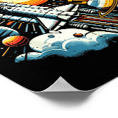 Space Shuttle Sun Planets Rocket Galaxy Boys Kids  Poster (Hoek)