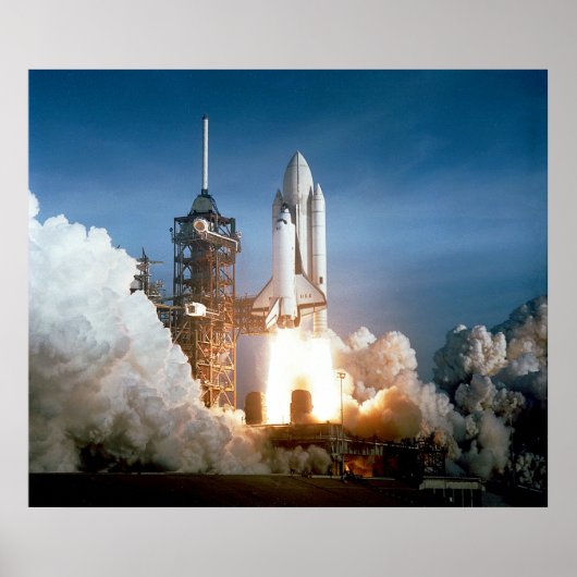 Space Shuttle waterlancering Poster (Voorkant)