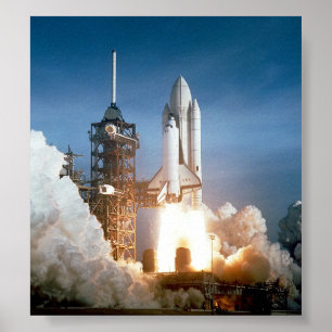 Space Shuttle waterlancering Poster