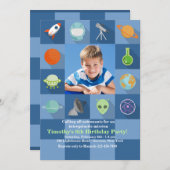 Space Squares Fotouitnodiging Kaart (Voorkant / Achterkant)