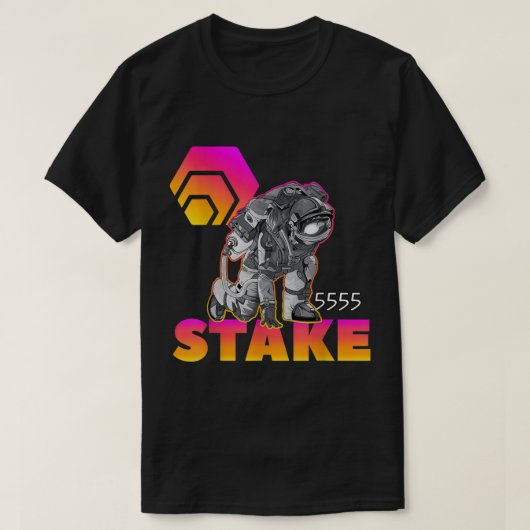 Space Staker | Futuristic Crypto Astronaut T-shirt (Design voorkant)