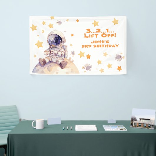 Space Stars & Astronauten Kinderen verjaardag Spandoek (Beurs)