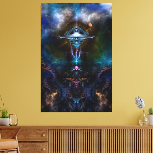 Space Station Ansarious Canvas afdrukken (Insitu (Woonkamer))
