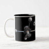 Space_Station_logo Tweekleurige Koffiemok (Links)