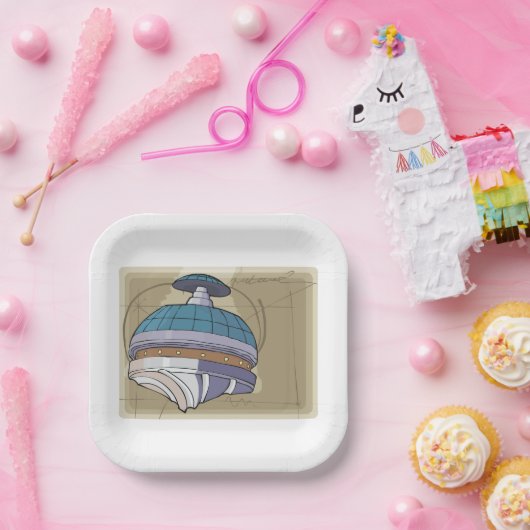 Space Station Sketch Papieren Bordje (Feest)