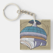 Space Station Sketch Sleutelhanger (Voorkant)