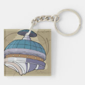 Space Station Sketch Sleutelhanger (Achterkant)