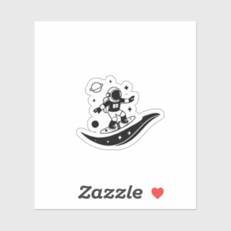“Space Surfer – Minimalistische astronaut kosmisch Sticker