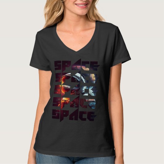 Space Text Solar System Galactic Astro Space Enthu T-shirt (Voorkant)